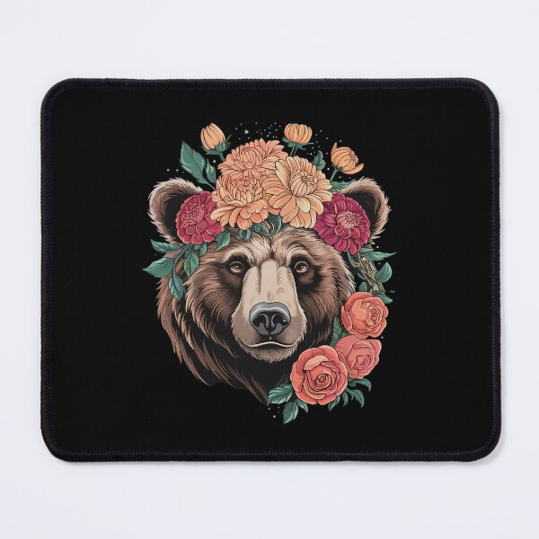 Item preview, Bear Nature Floral Grizzly Bear Face Animal Bear Lover  designed and sold by RsFilsingerArt.