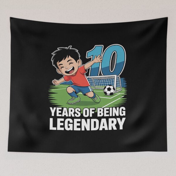 Item preview, 10 Years of Being Legendary Soccer Boy 10th Birthday Kids designed and sold by BubblePancake.