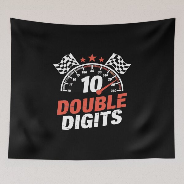 Item preview, 10th Birthday Racing Car Double Digits 10 Year Old Bday Boy designed and sold by BubblePancake.