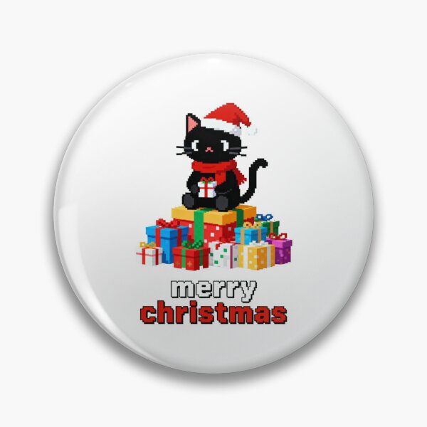 Item preview, Merry Christmas Black Cat Pixel Art Santa Hat Gamer Gift designed and sold by CedriMark.