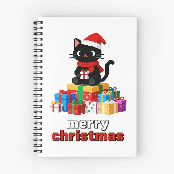 Item preview, Merry Christmas Black Cat Pixel Art Santa Hat Gamer Gift designed and sold by CedriMark.