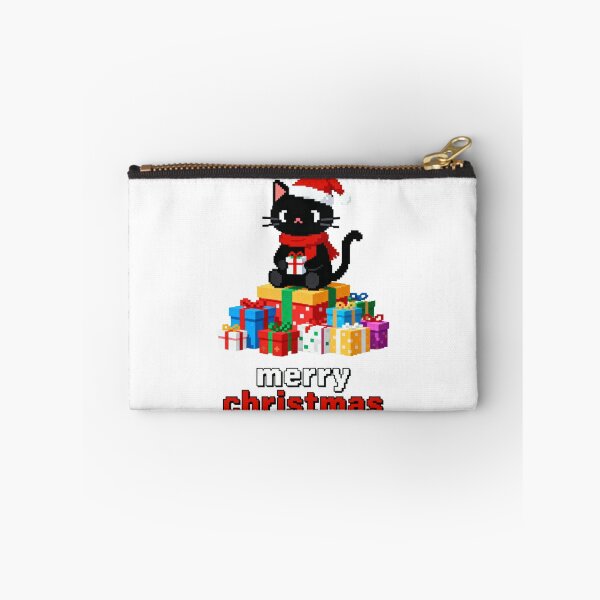 Item preview, Merry Christmas Black Cat Pixel Art Santa Hat Gamer Gift designed and sold by CedriMark.