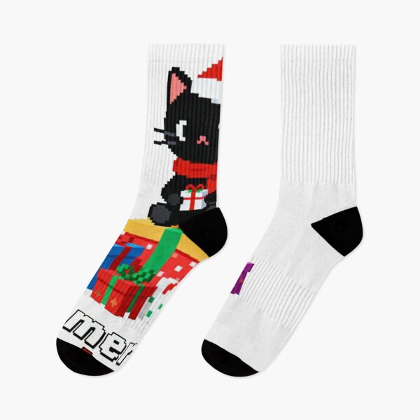 Item preview, Merry Christmas Black Cat Pixel Art Santa Hat Gamer Gift designed and sold by CedriMark.