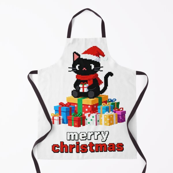 Item preview, Merry Christmas Black Cat Pixel Art Santa Hat Gamer Gift designed and sold by CedriMark.