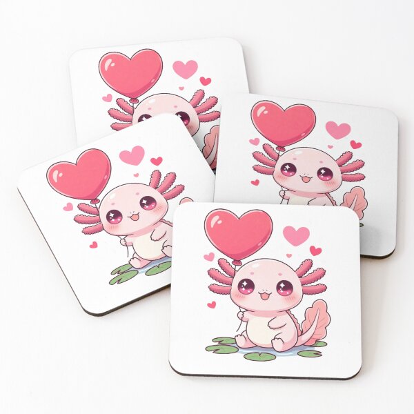 Item preview, Kawaii Axolotl Valentine Love Animal (2) designed and sold by GrumpySableye.
