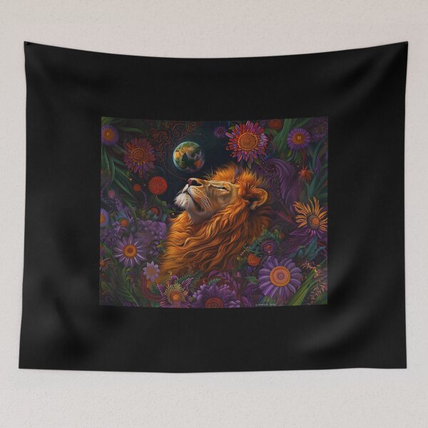 Item preview, Mystical Lion Spirit – Celestial Psychedelic Artwork designed and sold by raaekazq31.