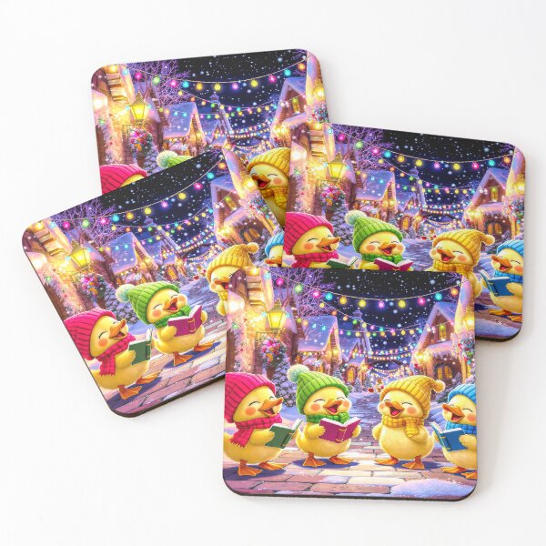 Item preview, Duckling Carol Singers in Snowy Village designed and sold by acceleratorhams.