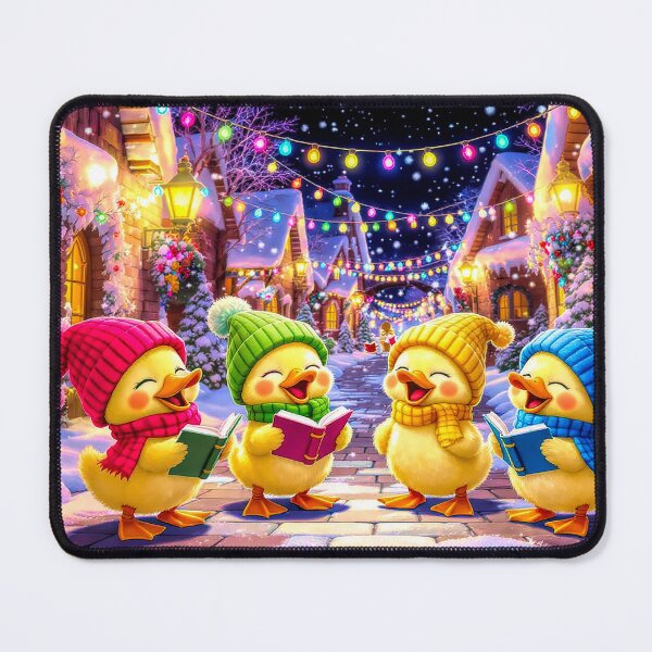 Item preview, Duckling Carol Singers in Snowy Village designed and sold by acceleratorhams.