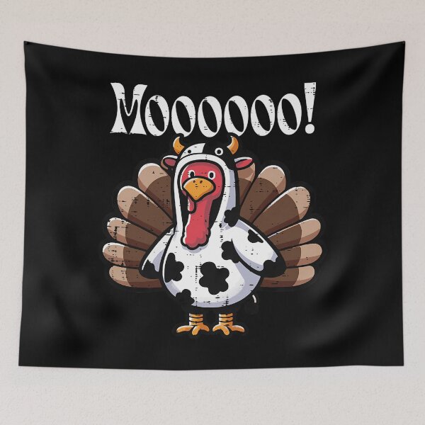 Item preview, Funny Turkey Moo Day Holiday Cow Festive Thanksgiving 90s designed and sold by rebeccathanuos.