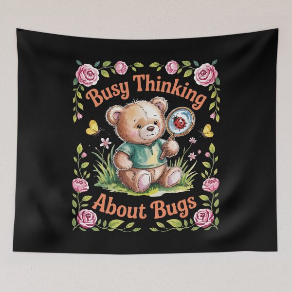 Item preview, Busy Thinking About Bugs Bear Bee Floral  designed and sold by RsFilsingerArt.