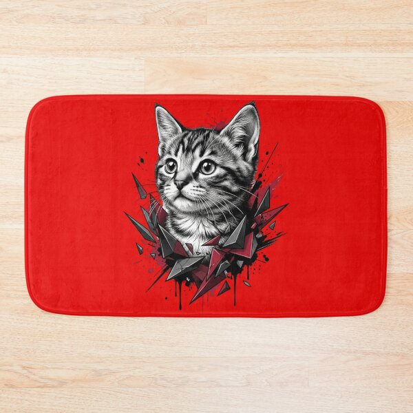 Item preview, Exploding Geometric Kitten – Neo-Traditional Trash Polka Cat Art designed and sold by Zippy Creation.
