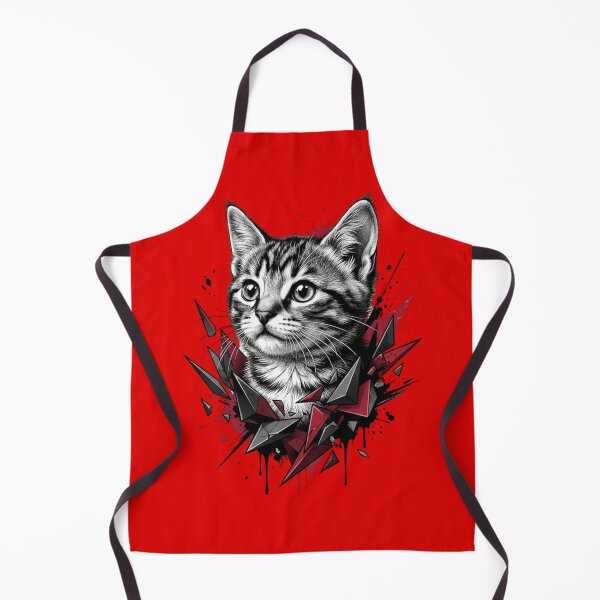 Item preview, Exploding Geometric Kitten – Neo-Traditional Trash Polka Cat Art designed and sold by Zippy Creation.