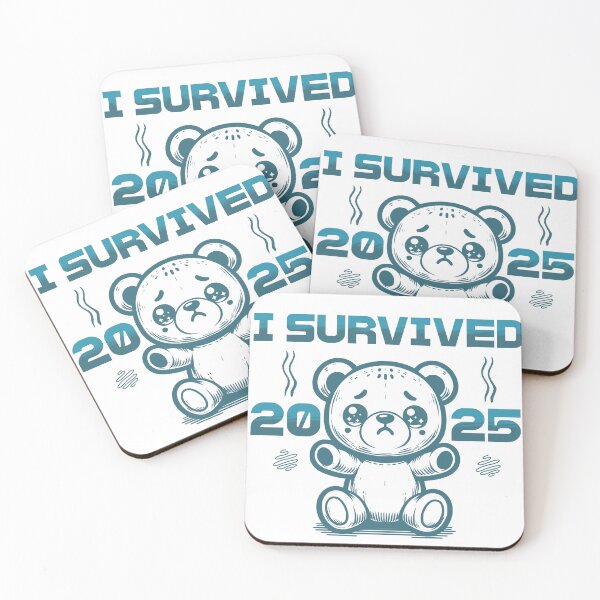 Item preview, I Survived 2025 – Cute Sad Teddy Bear New Year 2026 Funny Design designed and sold by TheOrthoDoctor.