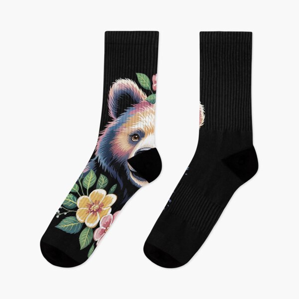 Item preview, Coco Bear Woodland Animal Friendly Bear Watercolor Floral  designed and sold by RsFilsingerArt.