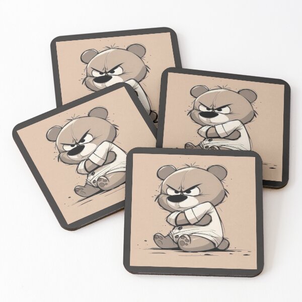 Item preview, Handmade drawing of grumpy teddy bear designed and sold by NivyasArtistry.