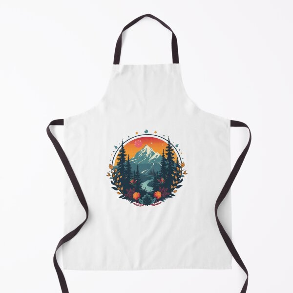 Item preview, Mountain Nature Badge Illustration | Geometric Pine Forest Sunset Art | Gorpcore Hiking Adventure Sticker Design designed and sold by HimBoo.