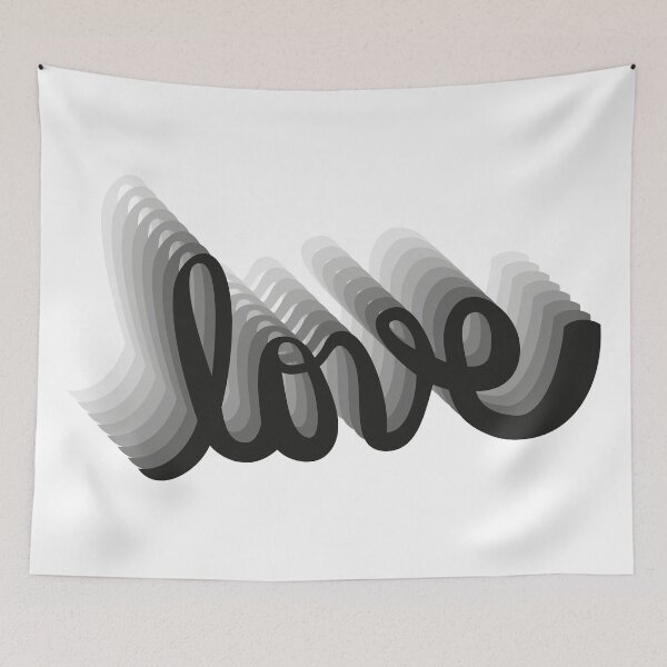 Item preview, Elegant 3D Ribbon Love Typography Art designed and sold by monikko.