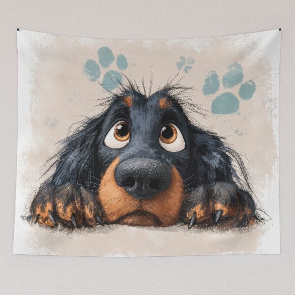 Item preview, Gordon Setter Peeking over Wall 02 designed and sold by Elisabeth Lucas.