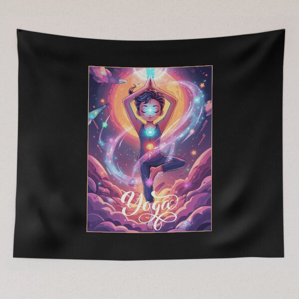 Item preview, Cosmic Yoga Aura ver 7 – Colorful Pop Cartoon Chakra Wellness Art designed and sold by CosmicNook1.