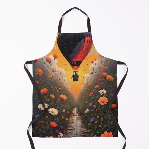 Item preview, Hot air balloon over a blooming flower field designed and sold by Mianku | Für das Leben.