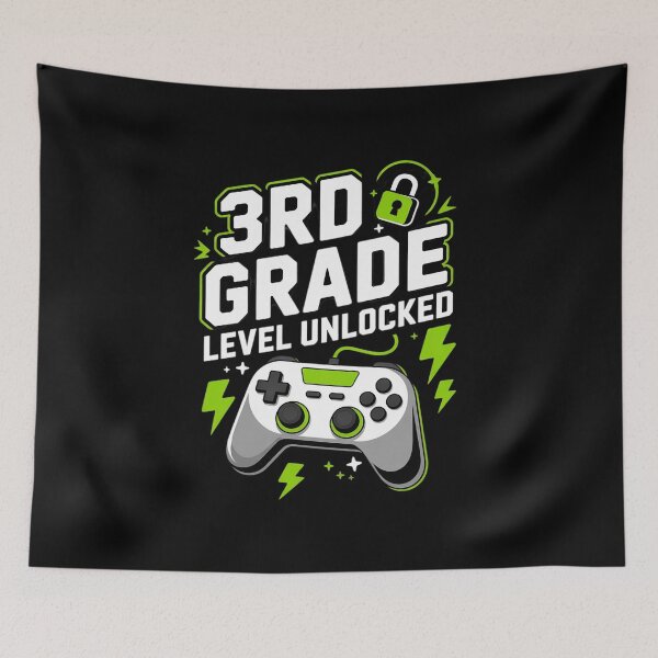 Item preview, 3rd Grade Level Unlocked Video Game Back to School Boys  designed and sold by Belkisallen.