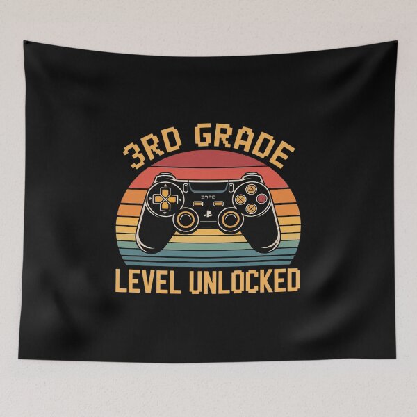 Item preview, 3rd Grade Level Unlocked Video Gamer Back to School Boys  designed and sold by lilLilaBatArt.