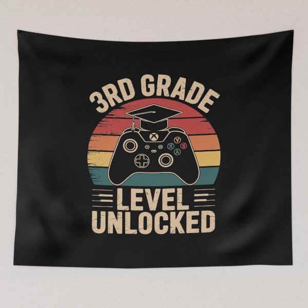 Item preview, 3rd Grade Level Unlocked Back To School Video Gamer  designed and sold by lilLilaBatArt.