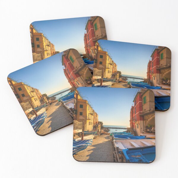 Item preview, Riomaggiore village, boats in front of the sea. Cinque Terre, Italy designed and sold by Stefano Orazzini.
