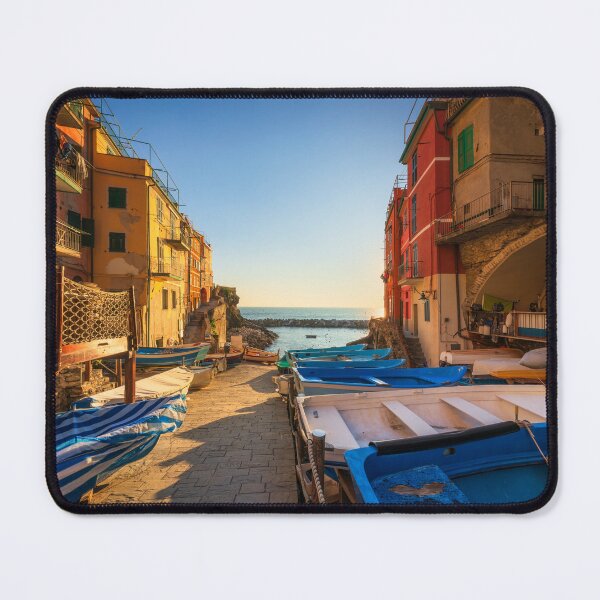 Item preview, Riomaggiore village, boats in front of the sea. Cinque Terre, Italy designed and sold by Stefano Orazzini.