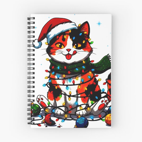 Item preview, Calico Cat Tangled in Lights – Whimsical Christmas Mischief Design designed and sold by meesub.