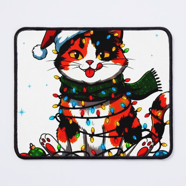 Item preview, Calico Cat Tangled in Lights – Whimsical Christmas Mischief Design designed and sold by meesub.