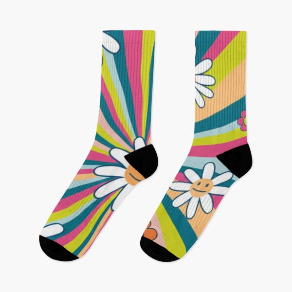 Item preview, Groovy Smiley Flowers Retro Rainbow Burst designed and sold by anandsiva2703.