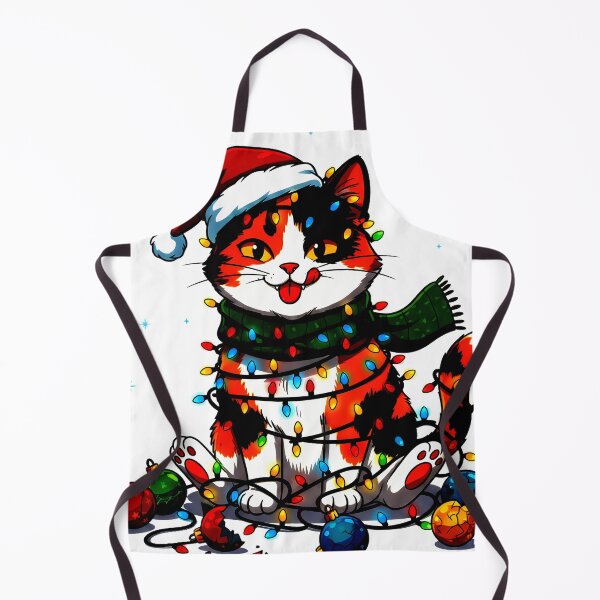 Item preview, Calico Cat Tangled in Lights – Whimsical Christmas Mischief Design designed and sold by meesub.