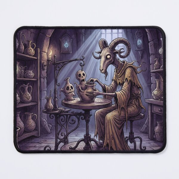 Item preview, Khnum Creator Workshop Ancient Egyptian God Gothic style illustration designed and sold by Vintage Designs +.