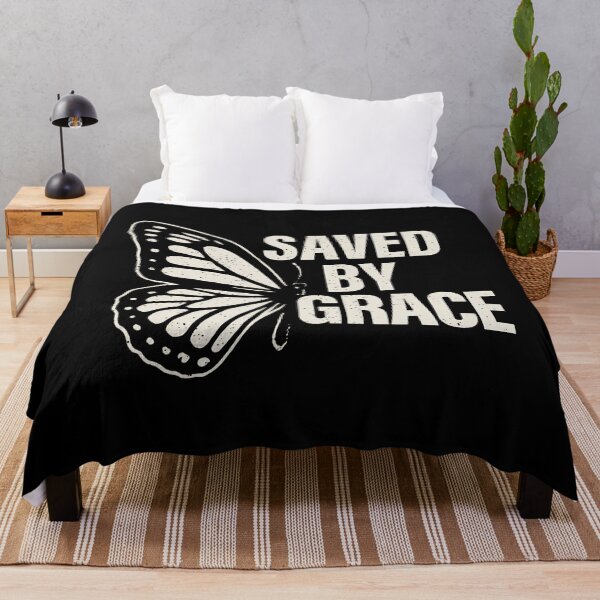 Item preview, Saved By Grace Bold Grunge Christian Butterfly Design designed and sold by CleoRoseanna.