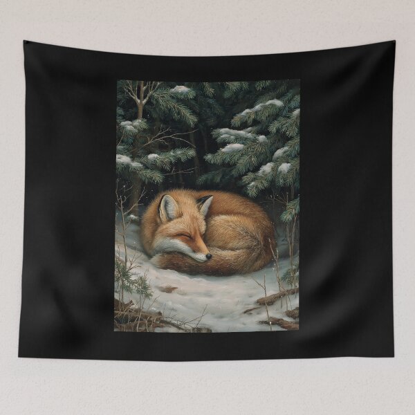 Item preview, Sleeping Fox in Winter Forest designed and sold by PetsArt.