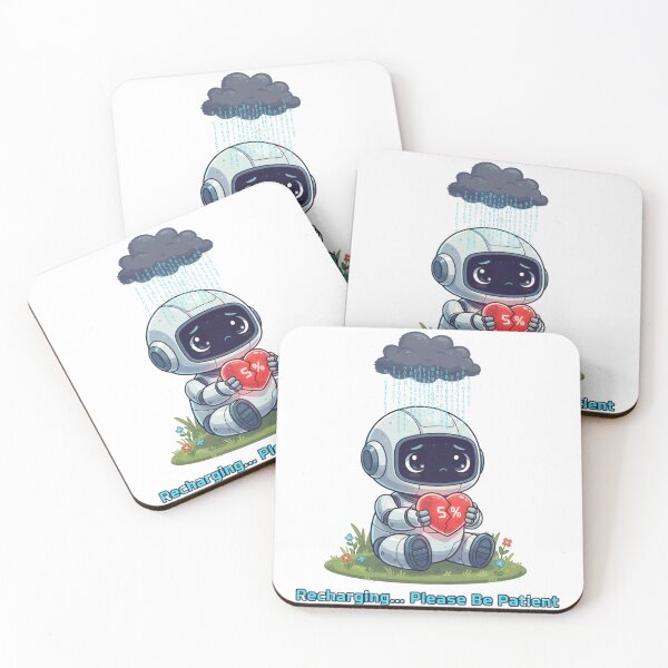 Item preview, Cute Sad Robot – Recharging Please Be Patient designed and sold by AGLATECH.