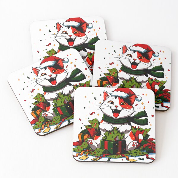 Item preview, Calico Cat in Gift Wrap – Whimsical Christmas Celebration Design designed and sold by meesub.
