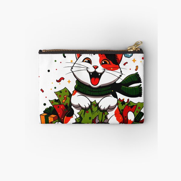 Item preview, Calico Cat in Gift Wrap – Whimsical Christmas Celebration Design designed and sold by meesub.