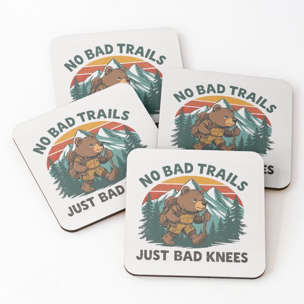 Item preview, No Bad Trails Just Bad Knees Shirt, Cute Bears Hiking Vintage T-Shirt, Retro 90s Forest Adventure Mountains Shirt, Funny Hiking Tee designed and sold by Printsouf.