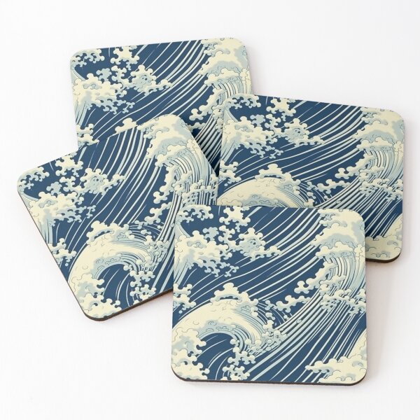 Item preview, Japanese Waves – Traditional Sea Pattern in Ukiyo-e Style designed and sold by slinsart.