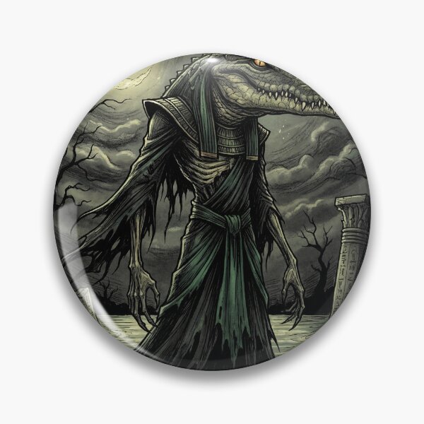 Item preview, Sobek Nile Crocodile Ancient Egyptian God Gothic style illustration designed and sold by Vintage Designs +.