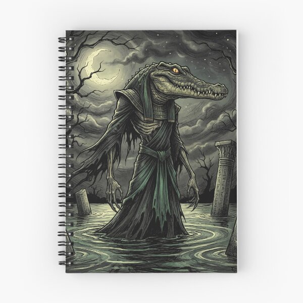 Item preview, Sobek Nile Crocodile Ancient Egyptian God Gothic style illustration designed and sold by Vintage Designs +.