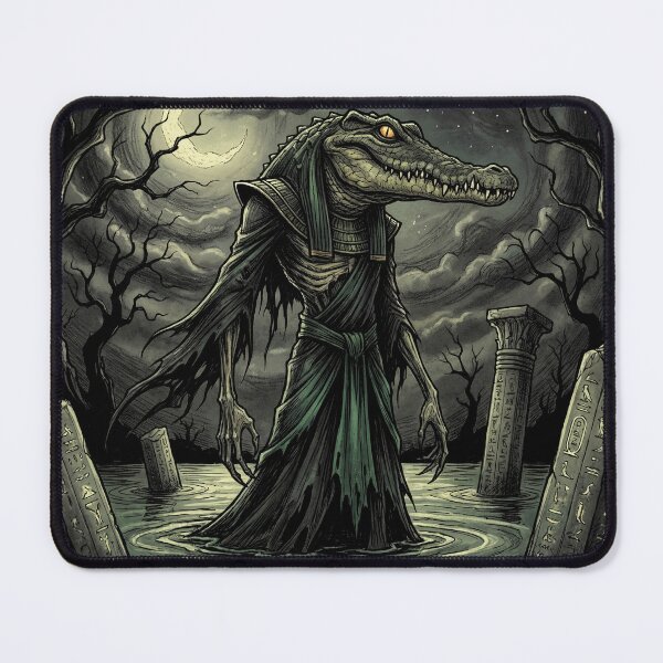 Item preview, Sobek Nile Crocodile Ancient Egyptian God Gothic style illustration designed and sold by Vintage Designs +.