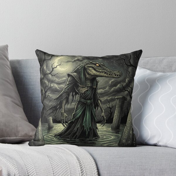 Item preview, Sobek Nile Crocodile Ancient Egyptian God Gothic style illustration designed and sold by Vintage Designs +.