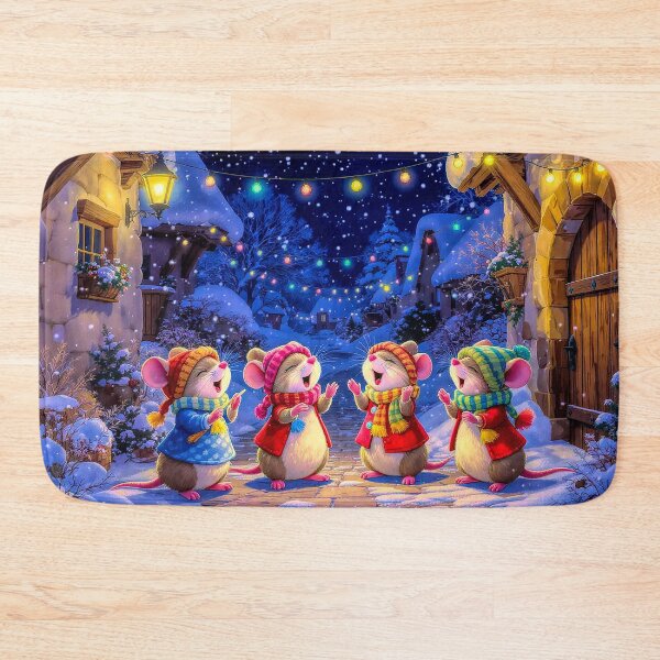 Item preview, Mice Carol Singers in Snowy Village Street designed and sold by acceleratorhams.