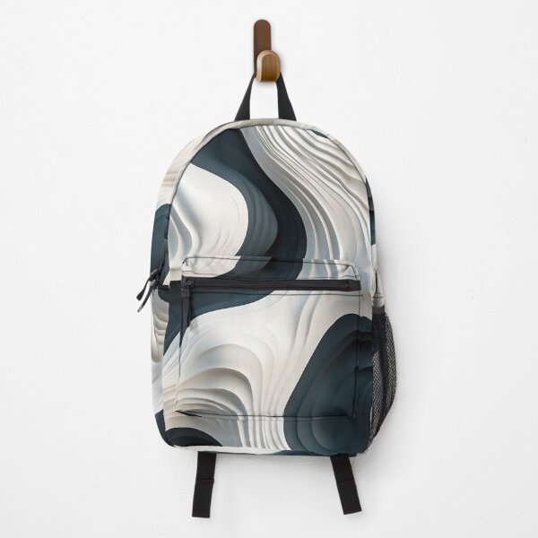 Item preview, Abstract Marble Wave Design – 3D Structure Art in Cream & Anthracite designed and sold by slinsart.