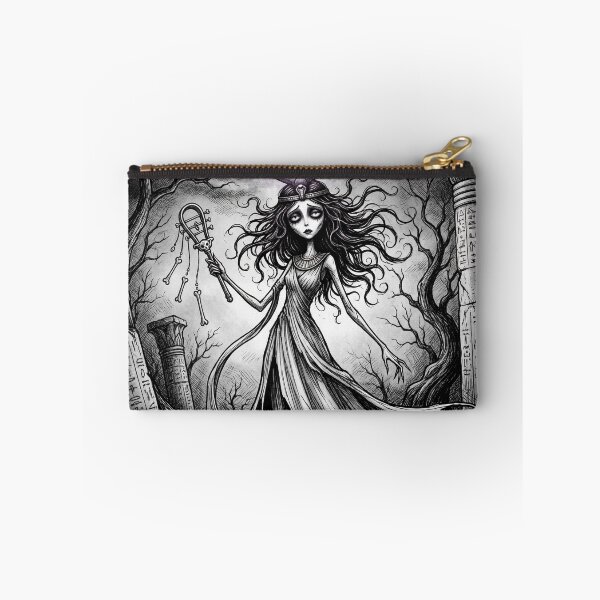 Item preview, Hathor Moon Sistrum Ancient Egyptian God Gothic style illustration designed and sold by Vintage Designs +.
