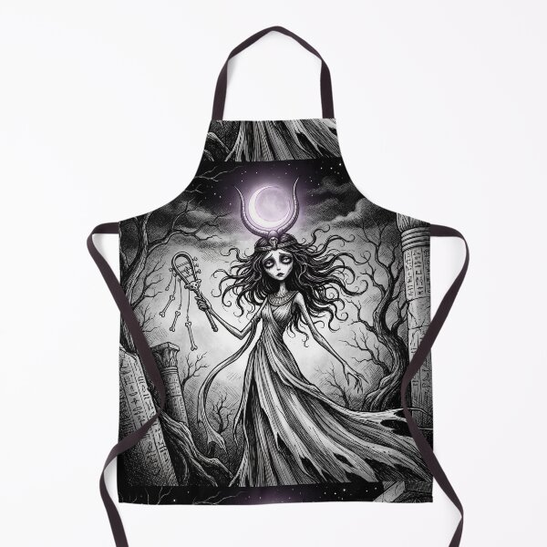 Item preview, Hathor Moon Sistrum Ancient Egyptian God Gothic style illustration designed and sold by Vintage Designs +.