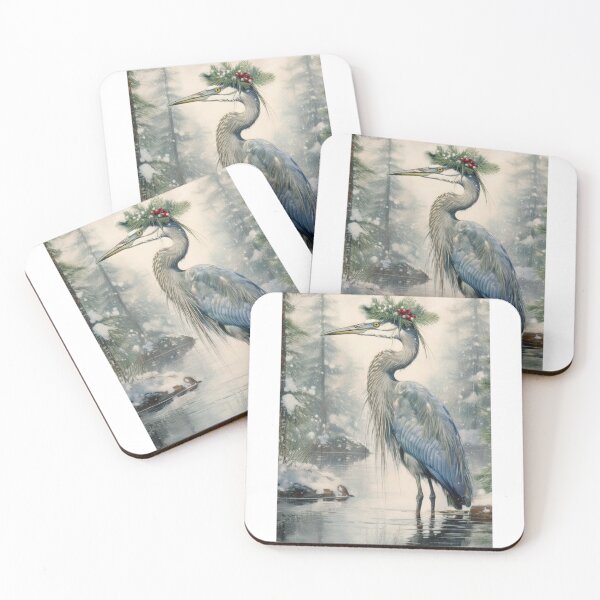 Item preview, Vintage Blue Heron Holiday designed and sold by SnorkleSupply.